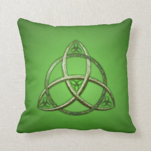 Green Celtic Trinity Knot Cushion