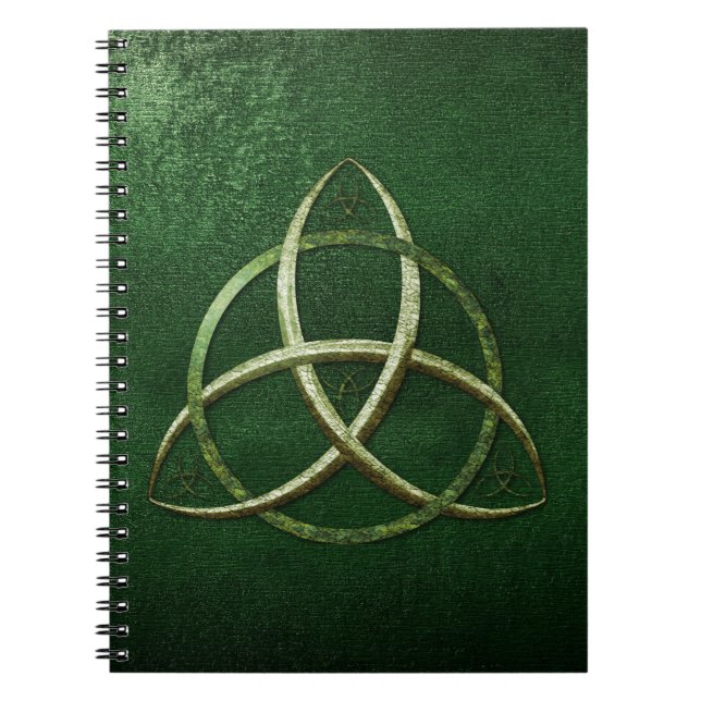 Green Celtic Trinity Knot Notebook (Front)