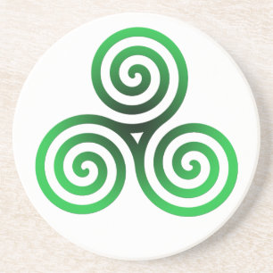 Green Celtic Triskele Coaster