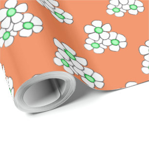 Green Centred Daisy Wrapping Paper