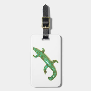 Green Ceramic lizard Thunder_Cove Luggage Tag