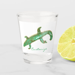 green ceramic lizard Thunder_Cove  Shot Glass