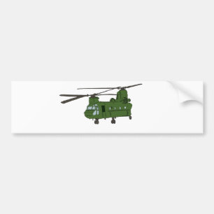 Green CH-47 Chinook Military Helicopter Bumper Sticker