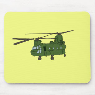 Green CH-47 Chinook Military Helicopter Mouse Mat