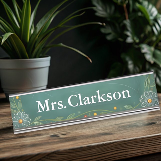 Green Chalk Board Teacher's Name Plate (Creator Uploaded)