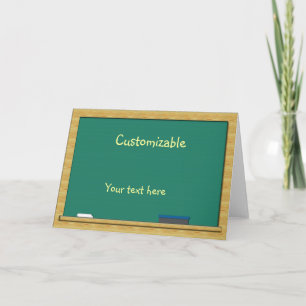 Green Chalkboard Greeting - Customisable Card