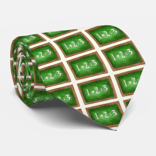 Green Chalkboard Slate Math Teacher Gift Tie