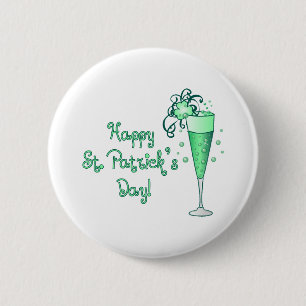 Green Champagne 6 Cm Round Badge