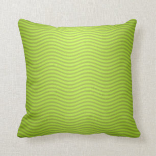 Green Chartreuse Stripes Pattern Cushion
