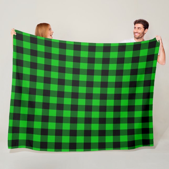 Green Check Fleece Blanket (In Situ)