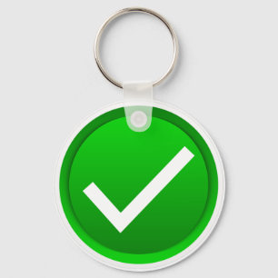 Green Check Mark Symbol Key Ring