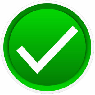 Green Check Mark Symbol Standing Photo Sculpture