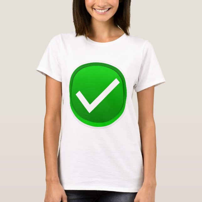 Green Check Mark Symbol T-Shirt (Front)