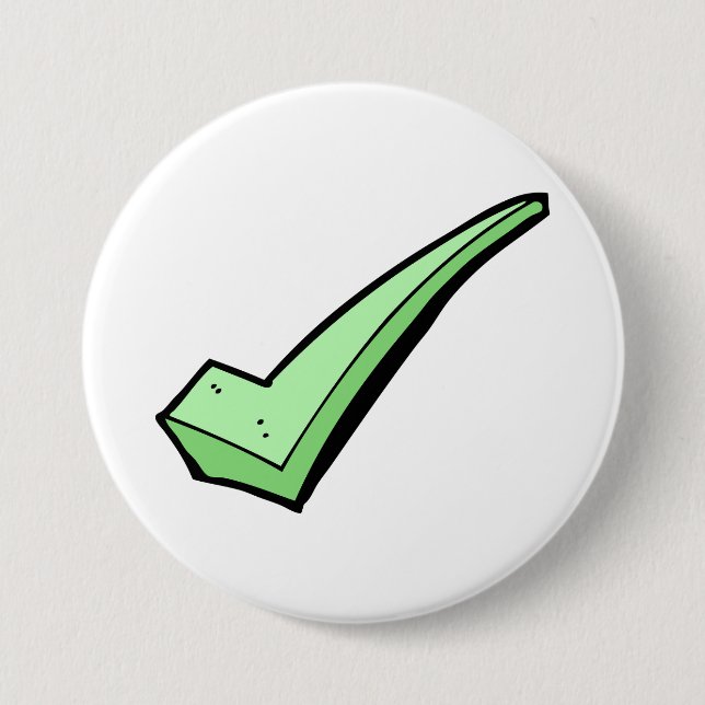 Green Check Mark Tick Symbol 7.5 Cm Round Badge (Front)