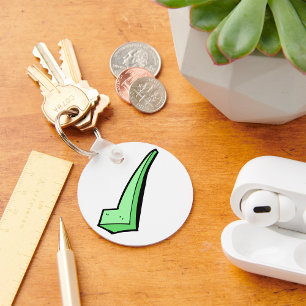 Green Check Mark Tick Symbol Key Ring
