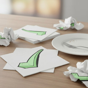 Green Check Mark Tick Symbol Napkin