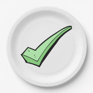 Green Check Mark Tick Symbol Paper Plate