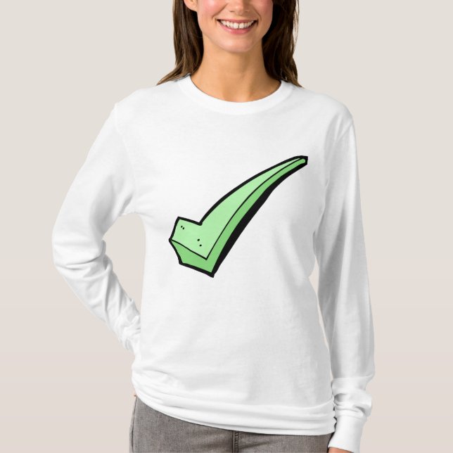 Green Check Mark Tick Symbol T-Shirt (Front)