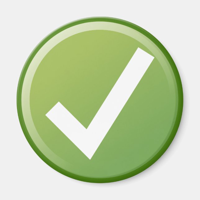 Green Check Mark Write Symbol Magnet (Front)