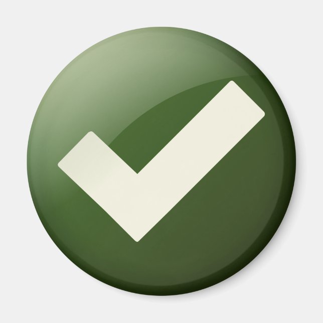 Green Check Mark Write Symbol Magnet (Front)