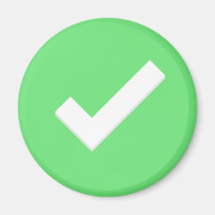 Green Check Mark Write Symbol Magnet