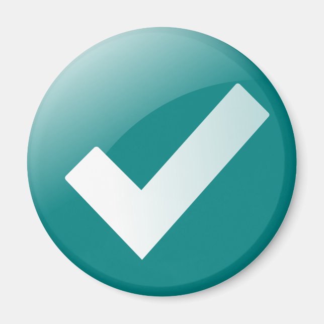 Green Check Mark Write Symbol Magnet (Front)