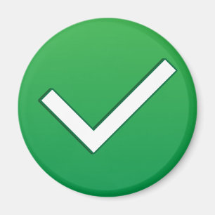 Green Check Mark Write Symbol Magnet
