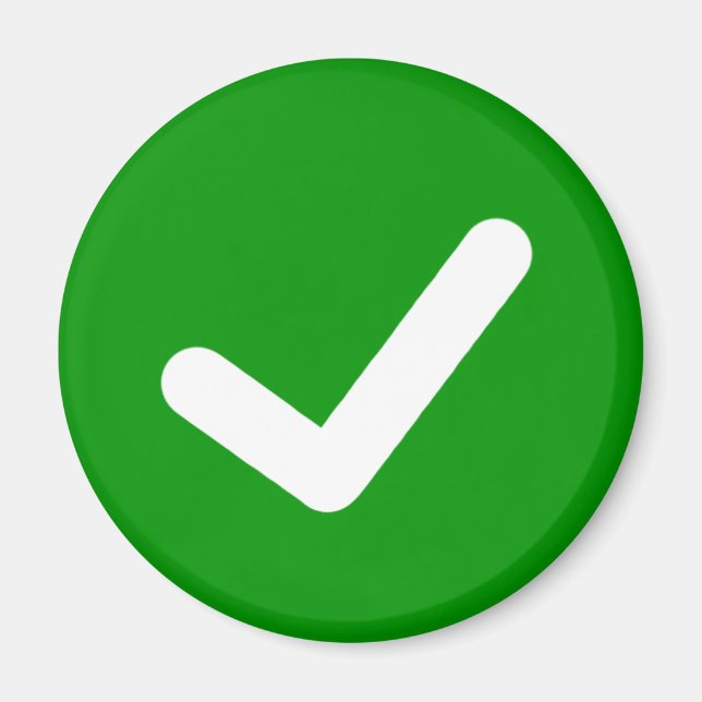 Green Check Mark Write Symbol Magnet (Front)