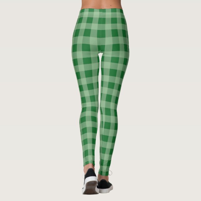 Green Check Plaid Leggings (Back)