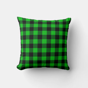 Green Check Throw Pillow