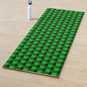 Green Check Yoga Mat