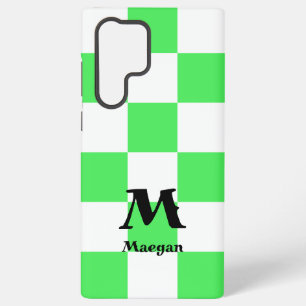 Green Checkered Pattern Background Samsung Galaxy Case