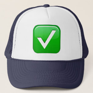 Green Checkmark In Box - Emoji Trucker Hat