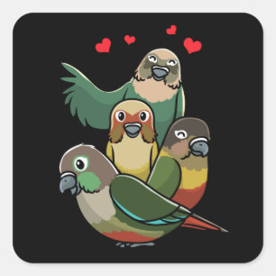 Green Cheek Conure Green-Cheeked Parakeet Parrot Square Sticker