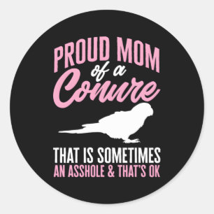 Green Cheek Conure Mom Parrot Bird Sun Conure Classic Round Sticker