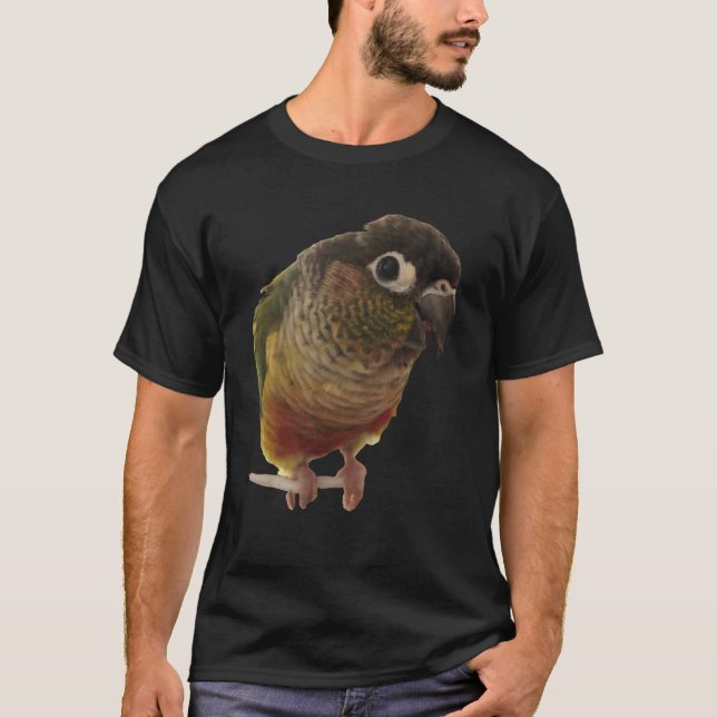 Green Cheek Conure Parrot Bird design T-Shirt (Front)