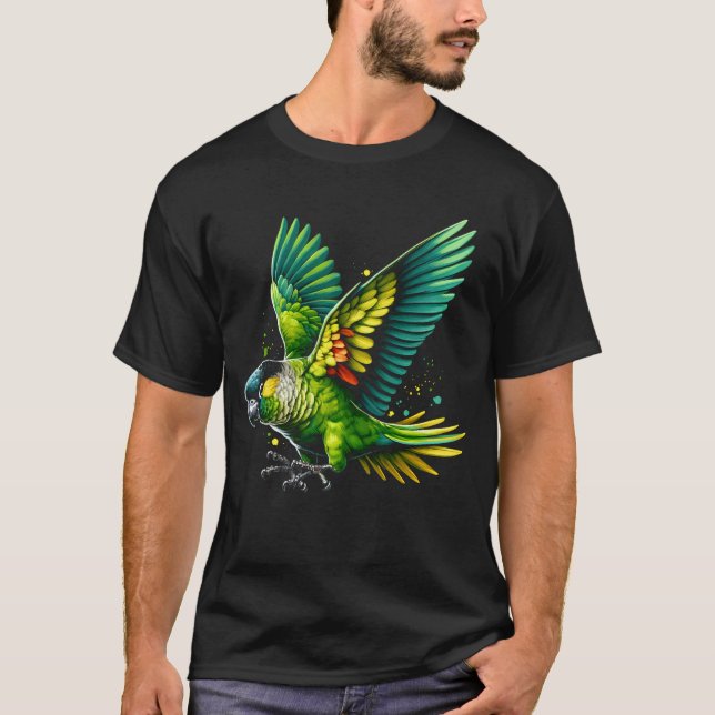 Green Cheek Conure Parrot Bird Lover Watcher T-Shirt (Front)