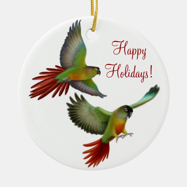 Green Cheek Conure Parrots Ornament (Front)