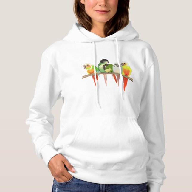 Green Cheek Conures Hoodie (Front)