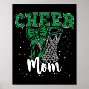 Green Cheer Mum Bow Sport Basball Game Poster