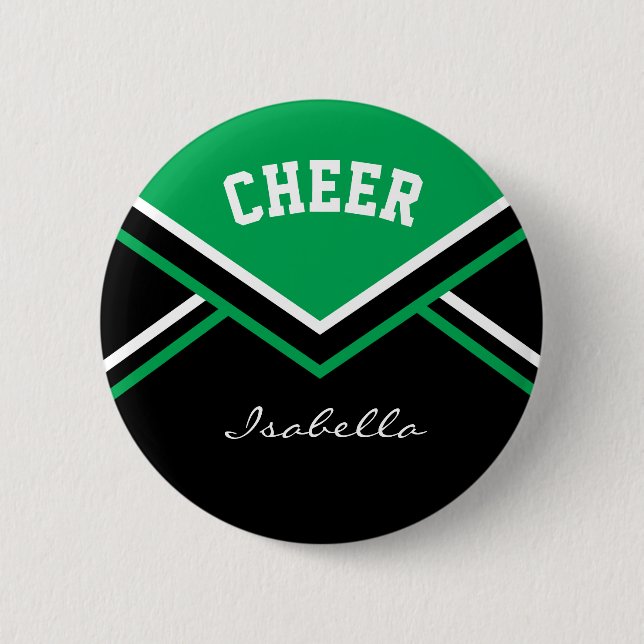 Green Cheerleader Cheer 6 Cm Round Badge (Front)