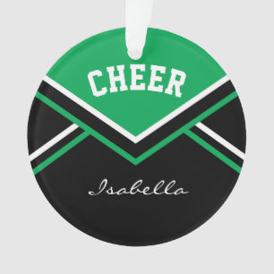 Green Cheerleader Cheer Ornament
