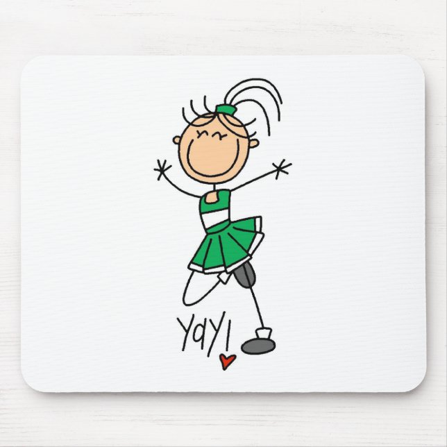 Green Cheerleader Mouse Mat (Front)