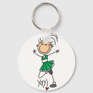 Green Cheerleader Tshirts and Gifts Key Ring
