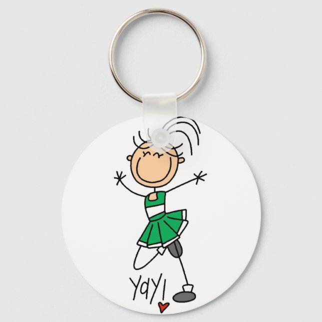 Green Cheerleader Tshirts and Gifts Key Ring (Front)