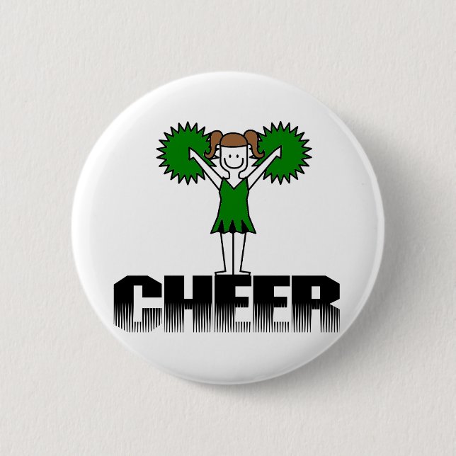 Green Cheerleading T-shirts and Gifts 6 Cm Round Badge (Front)