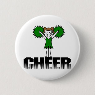 Green Cheerleading T-shirts and Gifts 6 Cm Round Badge