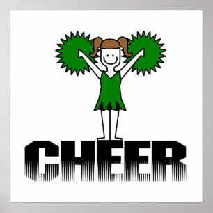 Green Cheerleading T-shirts and Gifts Poster
