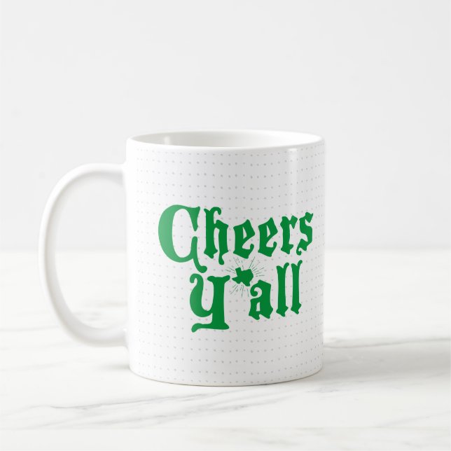 Green Cheers Y'all Coffee Mug (Left)
