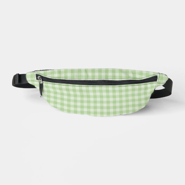 Green Chequerboard Pattern Bum Bags (Front)